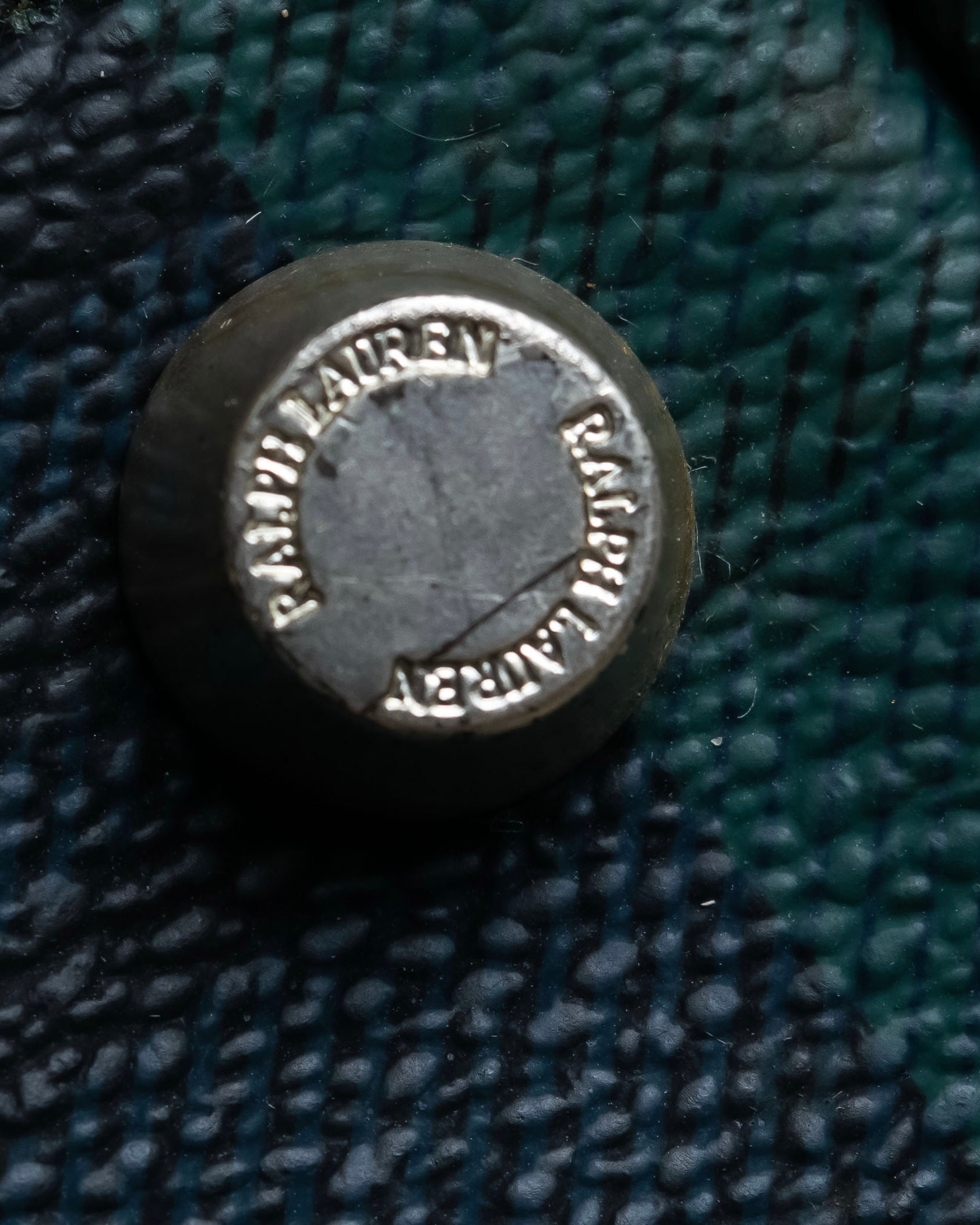 "Ralph Lauren" Blackwatch check canvas leather combination bag