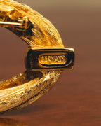 "Christian Dior" 70's Textured gold tone brooch
