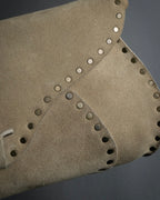 "CELINE" Studs design suede leather shoulder bag