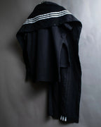 "Y-3" Asymmetrical three-stripes wrap dress