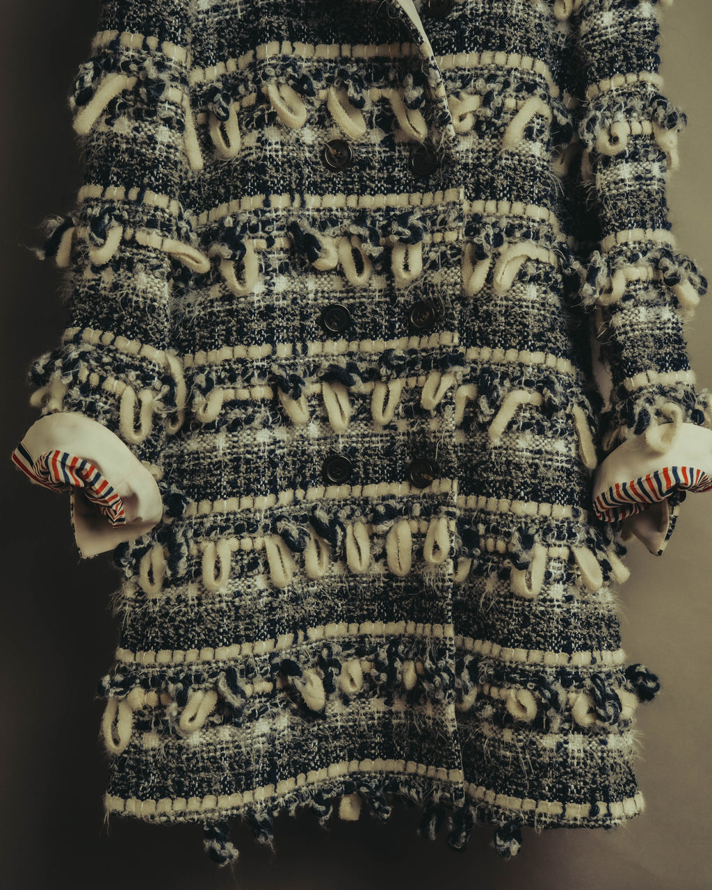 "THOM BROWNE" 2010's-20's Textured double breasted boucle coat