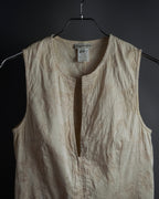 "DRIES VAN NOTTEN" Botanical print wrinkled tiered ruffle design vest