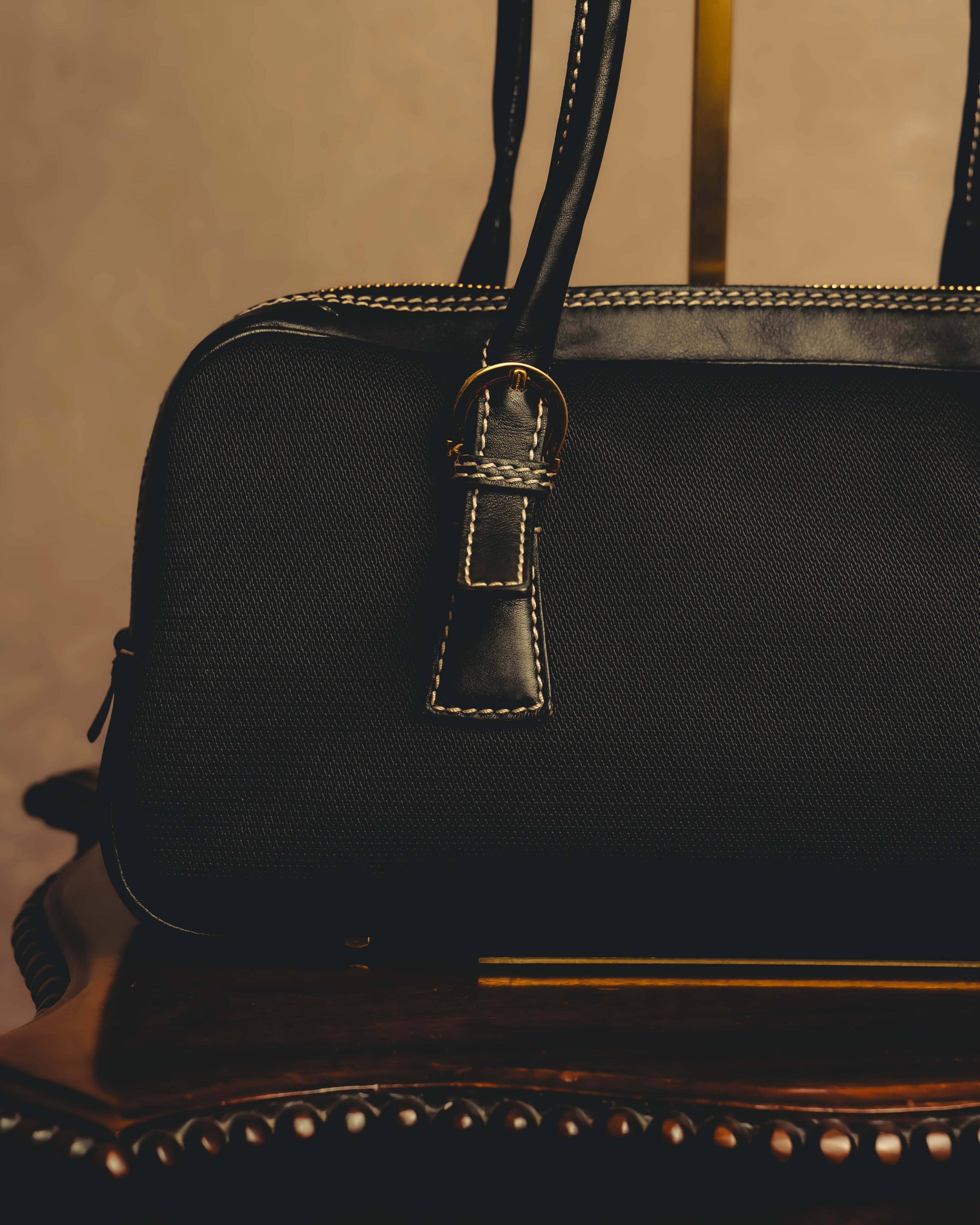 “Salvatore Ferragamo” 90’s-00’s Gancini-detail textured canvas shoulder bag