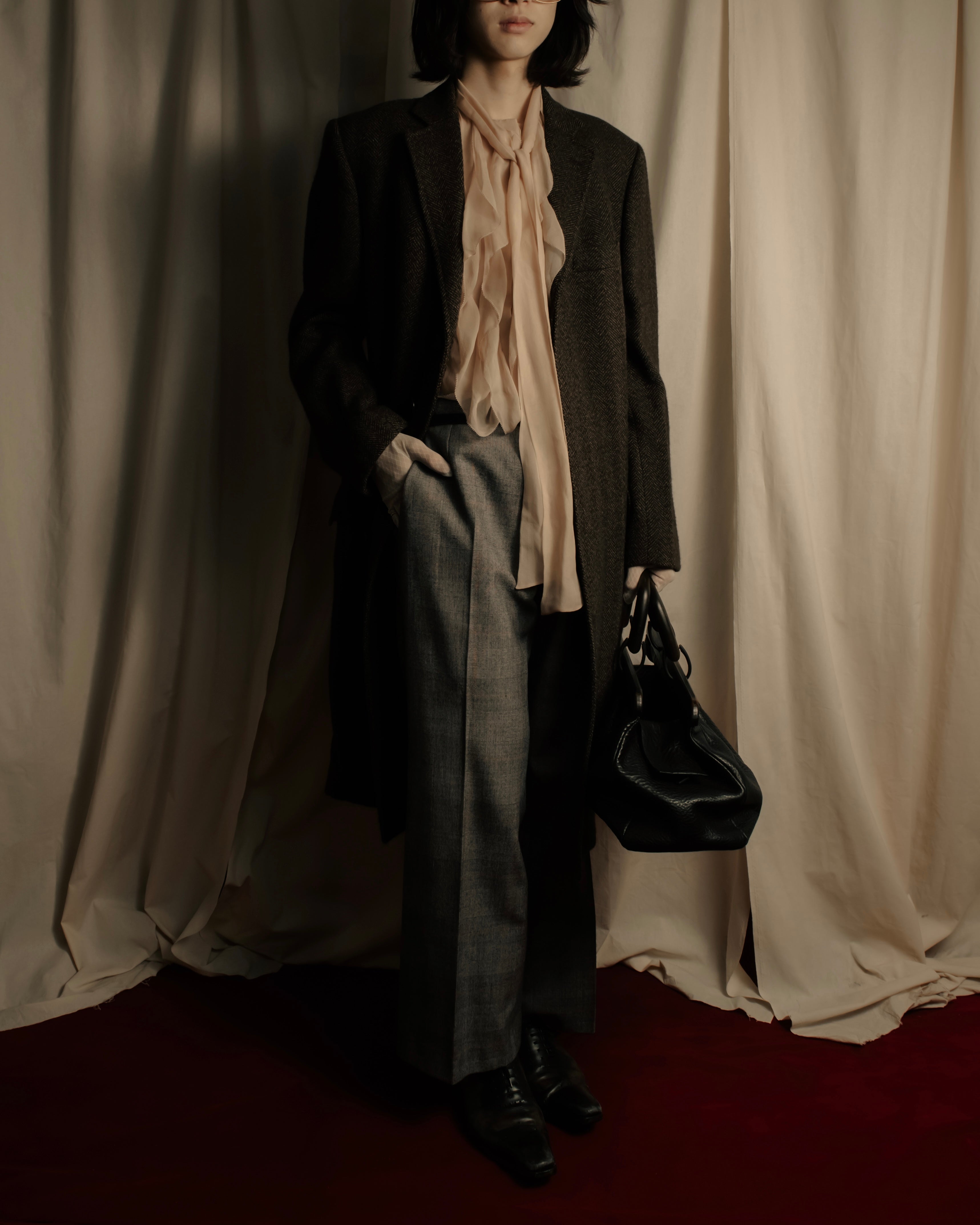 "VALENTINO" Ruffle detail sheer bowtie blouse