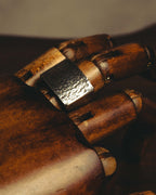 "GUCCI" 90's-00's Hammered wide square signet ring