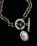 "Ralph Lauren" Circular toggle motif design silver bracelet