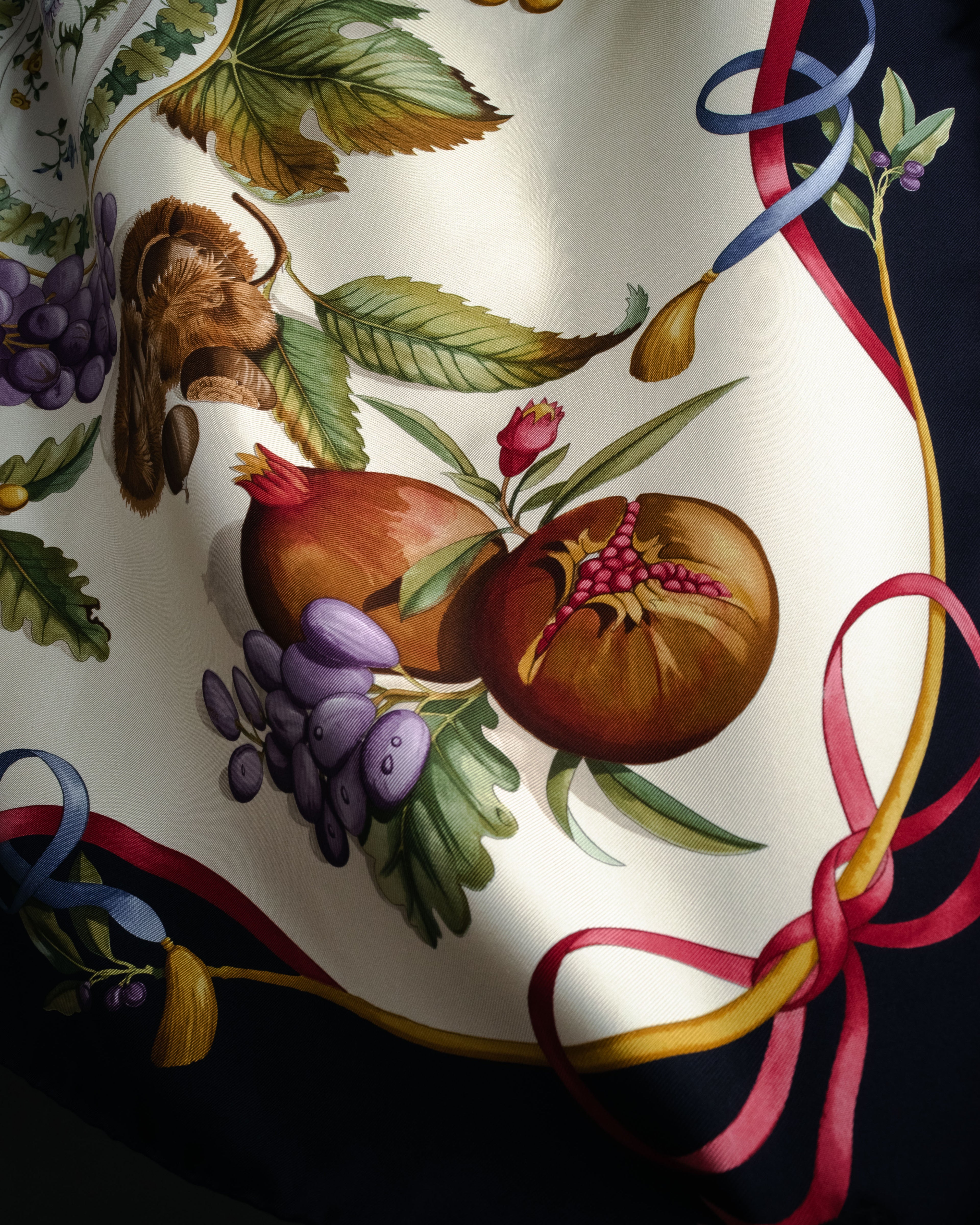 “Salvatore Ferragamo” 90’s Harvest still life silk scarf