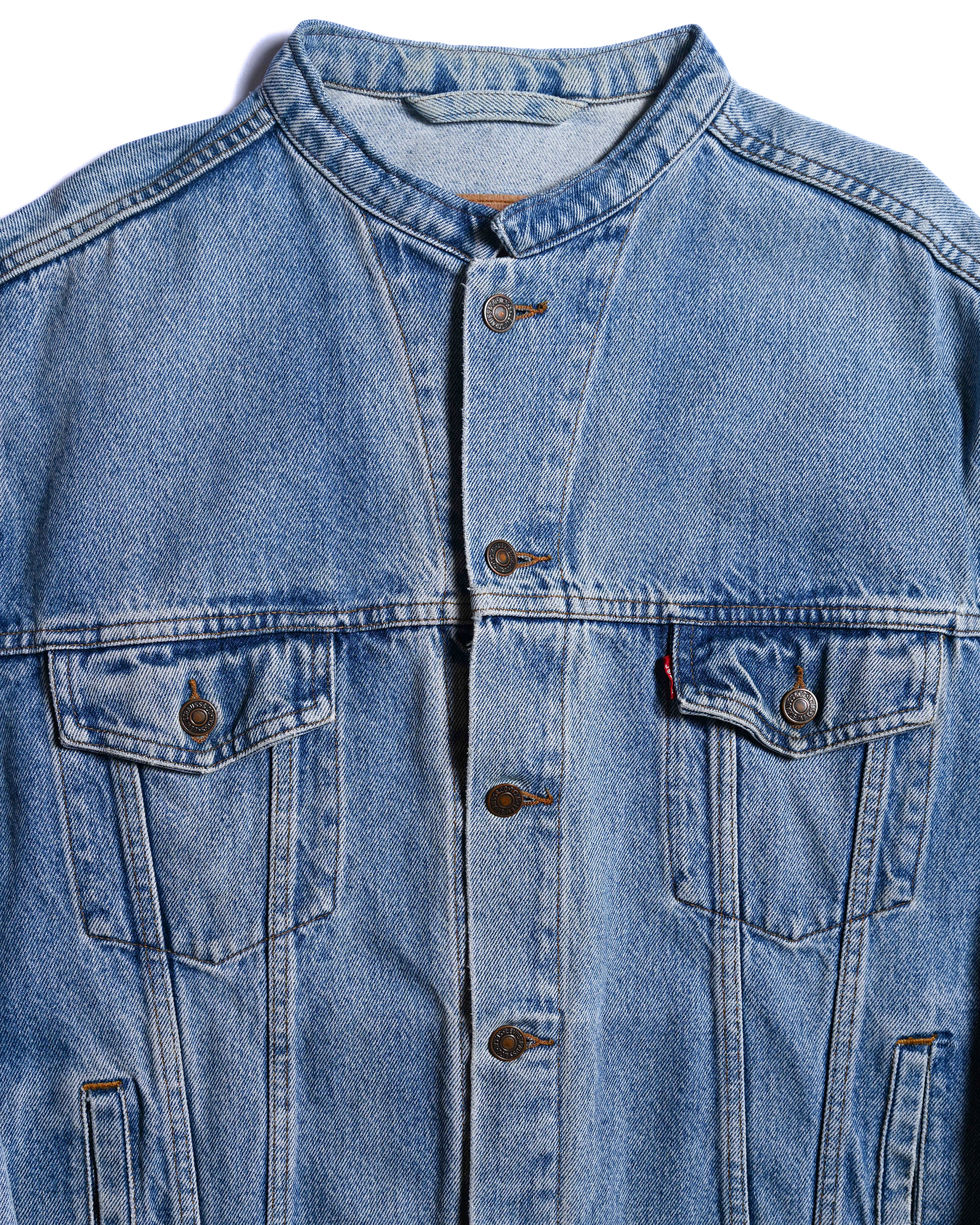 LEVI’S/ Oversized No Collar Denim Jacket Light Blue