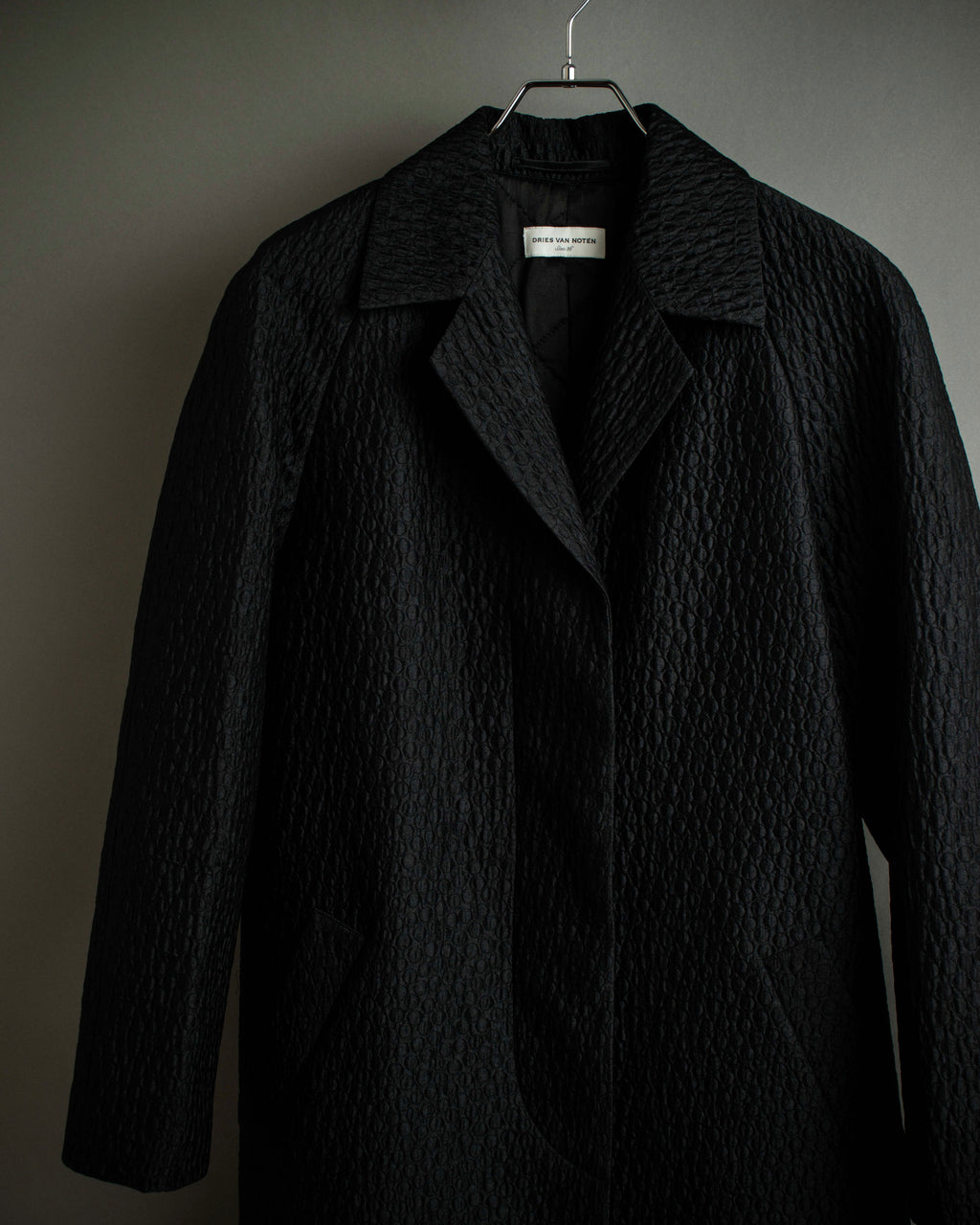 "DRIES VAN NOTTEN" Relief  jaguard uneven design chester coat