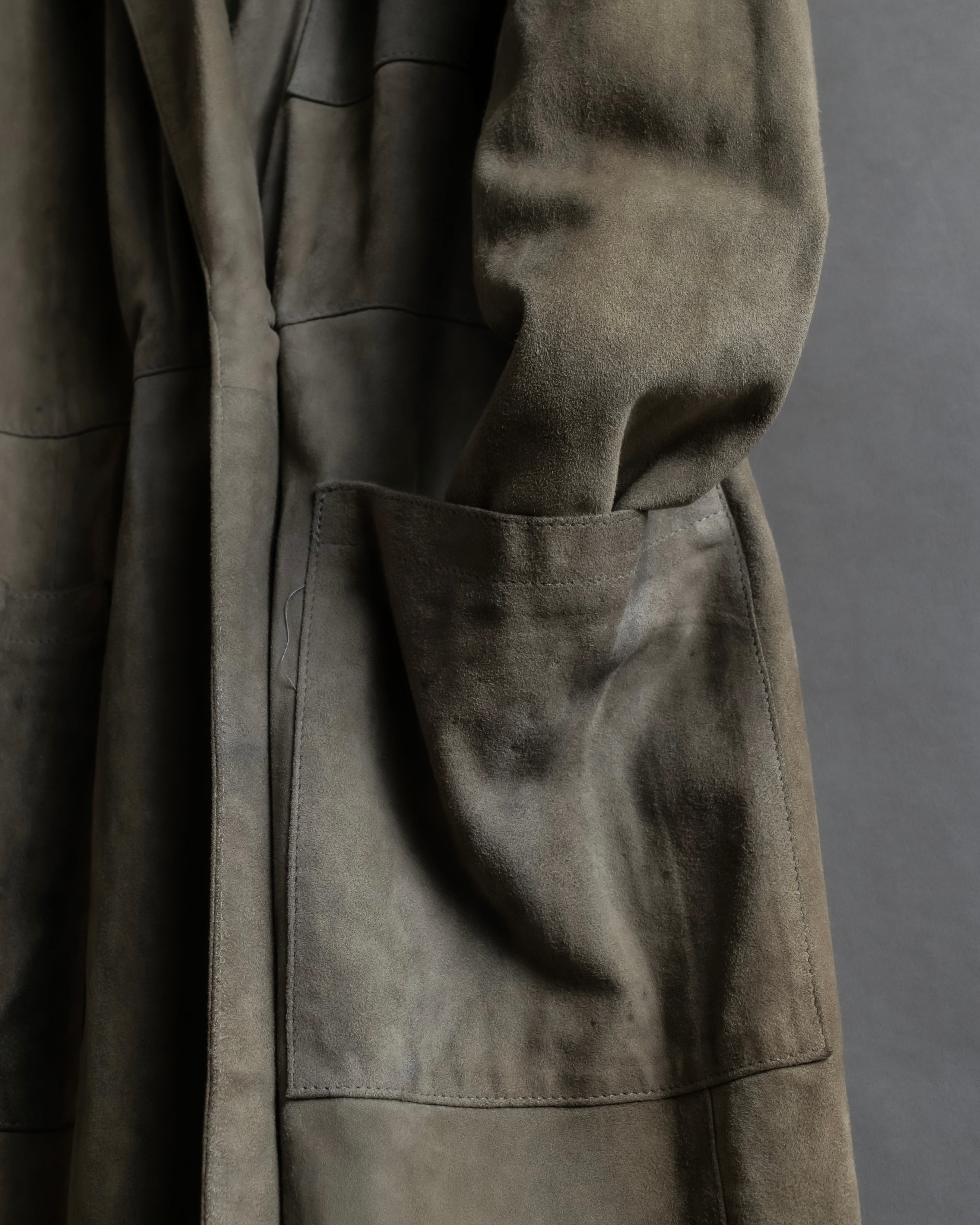 "GIORGIO ARMANI" Brushed shades suede leather long coat