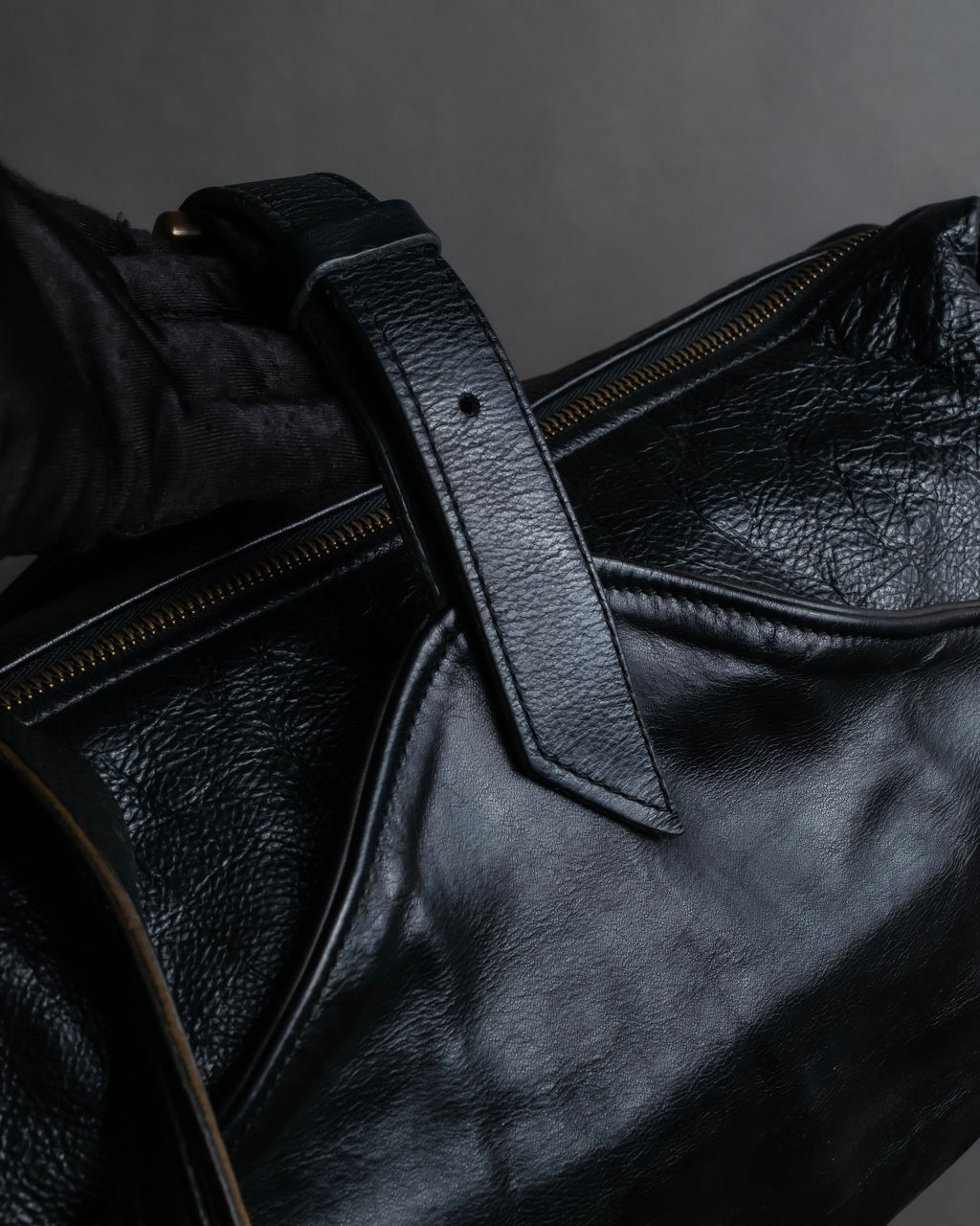 "Jas-M.B." Belt flap design leather shoulder bag