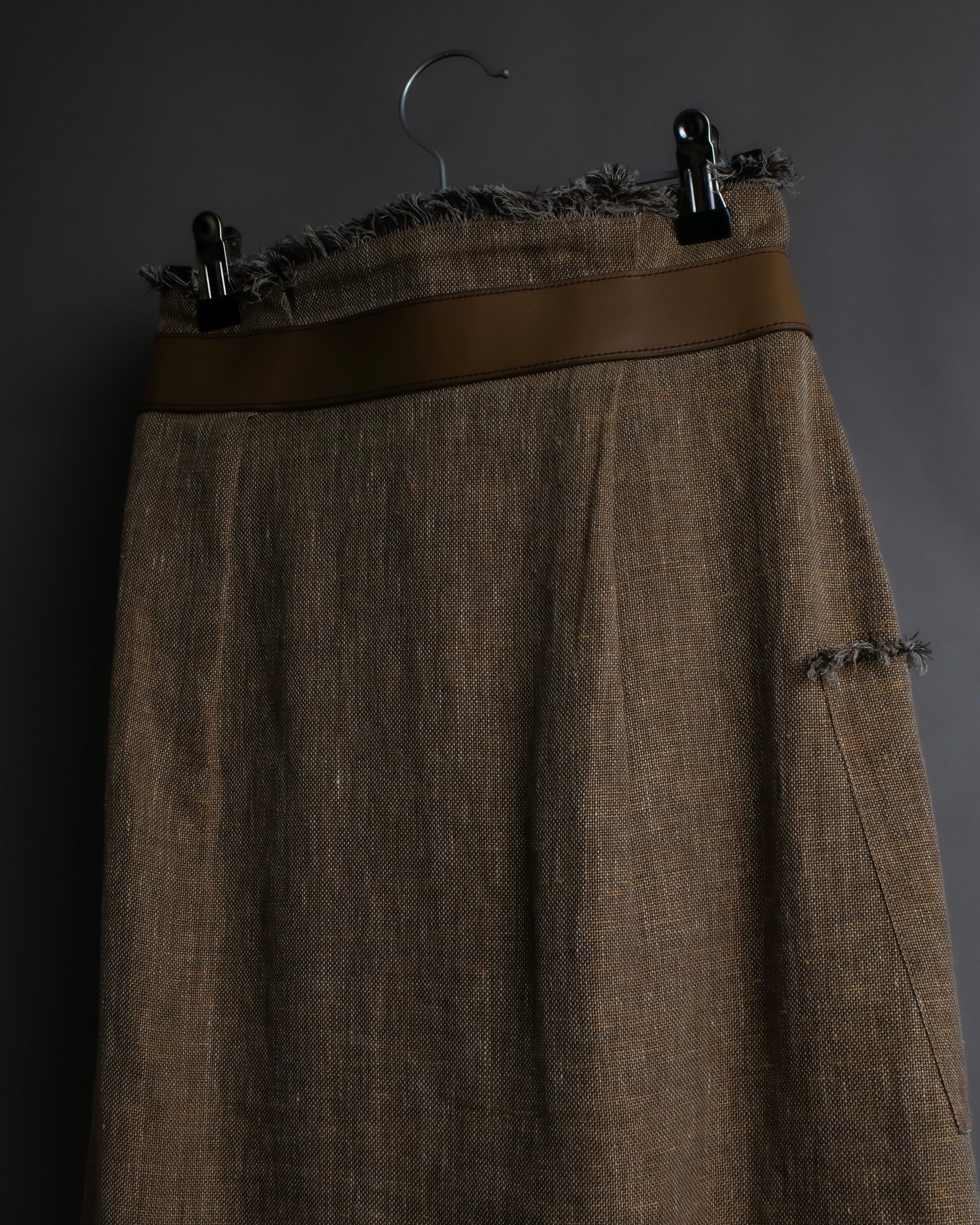 "HERMES" Gaultier period fringe design wrap skirt