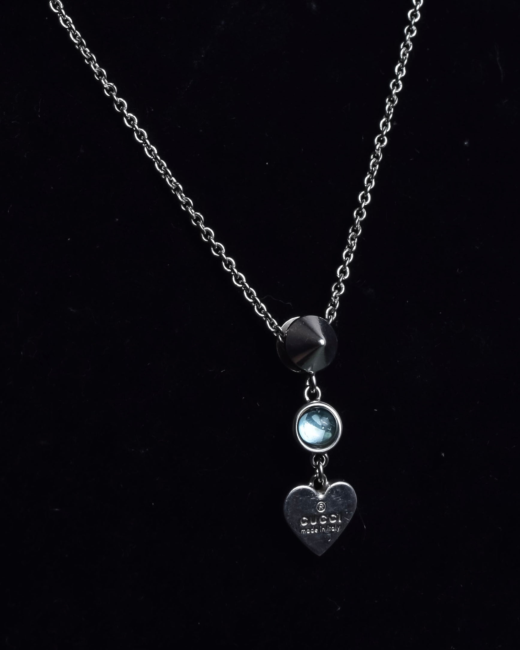 "GUCCI" Heart motif silver necklace