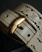 "LOUIS VUITTON" 00’s perforated monogram leather belt