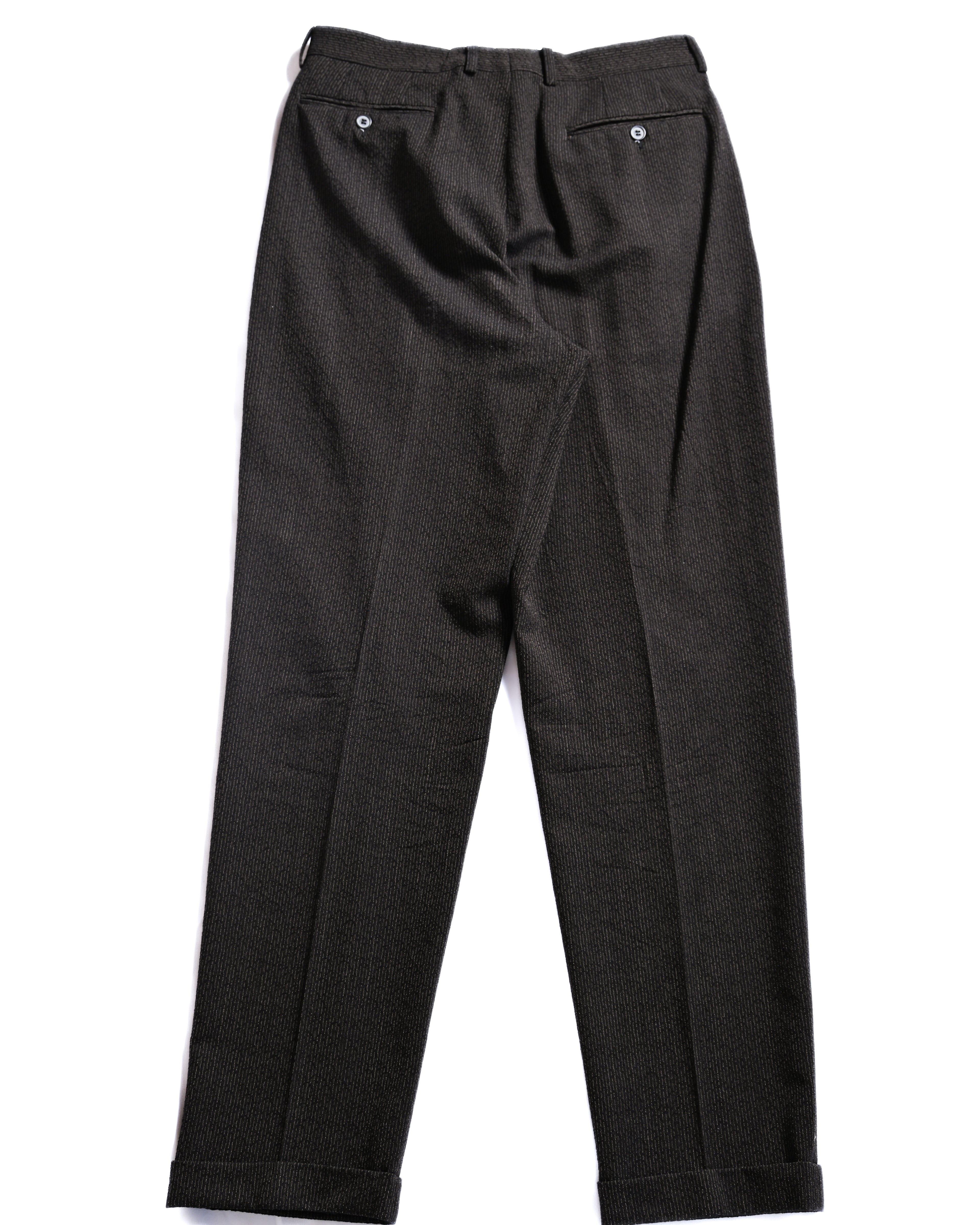 DOLCE & GABBANA/ 2015 Silver Pin Striped Single Breasted Set-up Brown