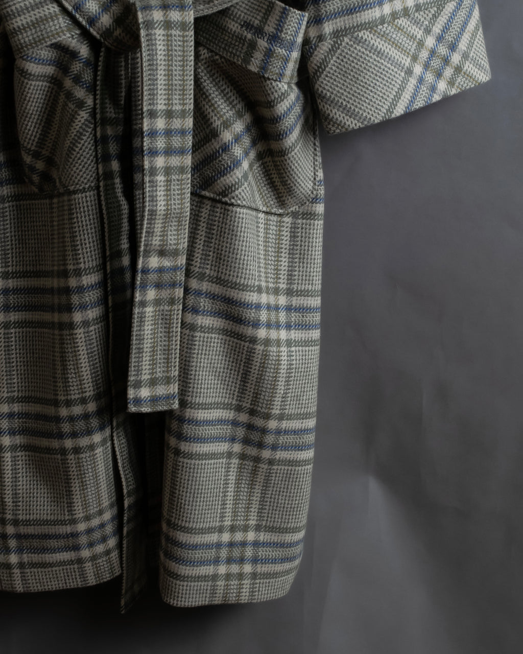 "PIERRE BALMAIN" Glen check belted gown coat