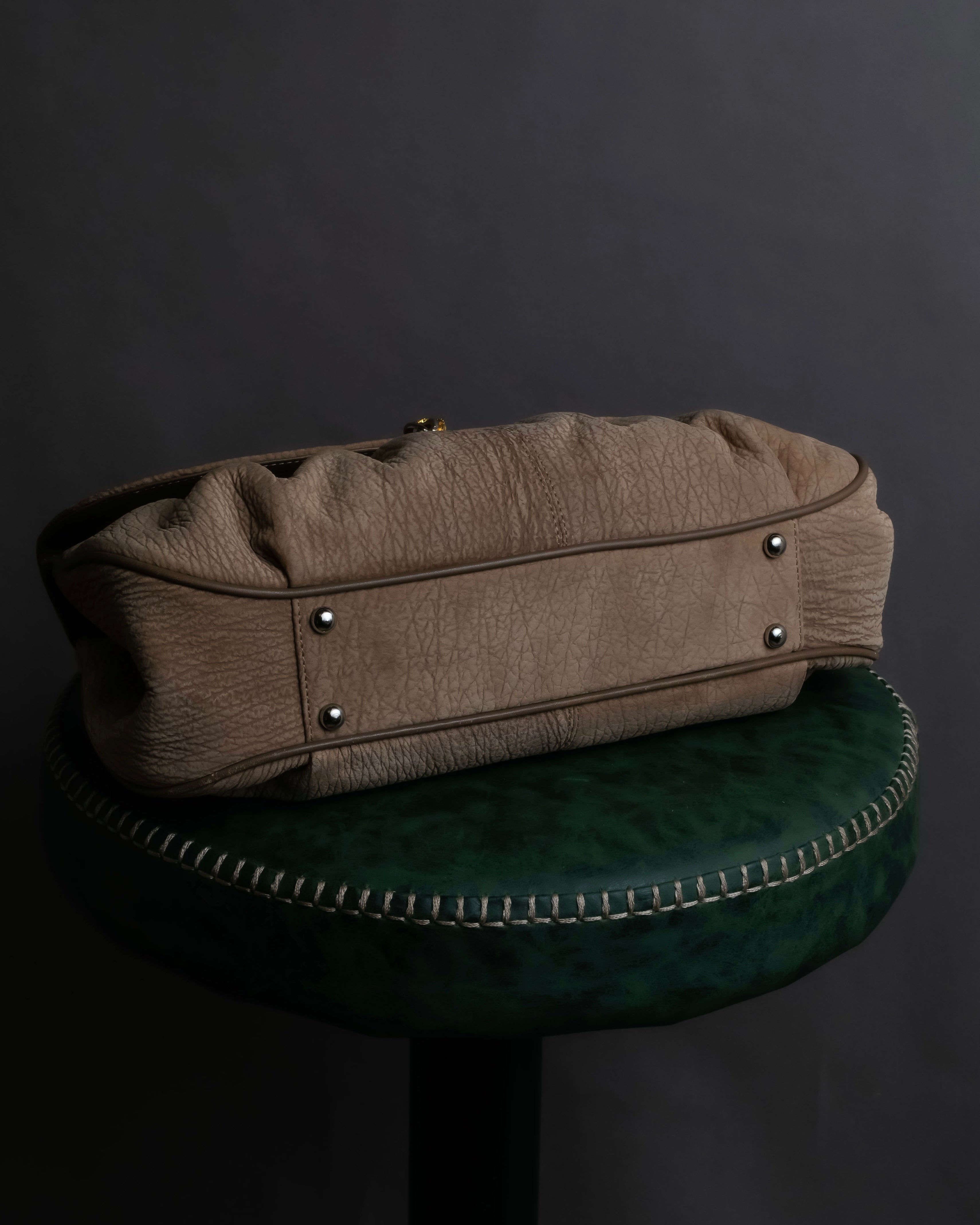 "LUCE SAINT-CLAR" Special textured leather one-handle bag