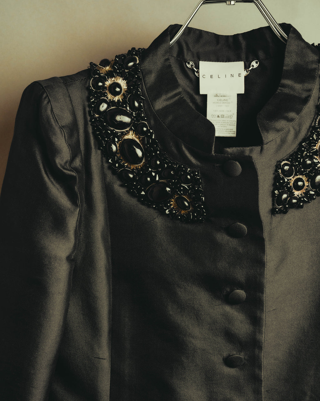 "CELINE" 00's Embellished silk coat