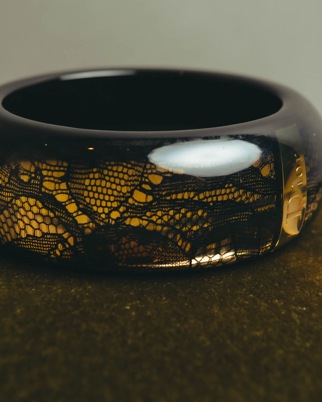“Dior” 2002-2010 Lace embedded lucite bangle