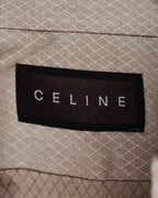 "CELINE" 80's-00's Classic diamond check long sleeve dress shirt