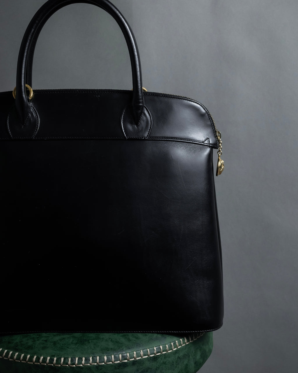 "Salvatore Ferragamo" 90's Animal motif studs design leather bag