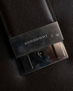 "BURBERRY" Metal belt design embossed PVC briefcase