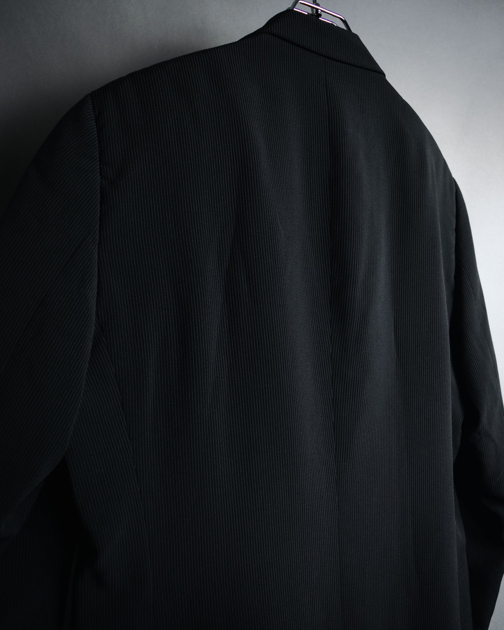 "GIORGIO ARMANI" 08’s-09’s Sharp pinstripe wool two button suit set