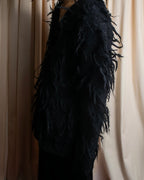 "JUNYA WATANABE COMME des GARCONS" Fringe design brushed V-neck knit pullover