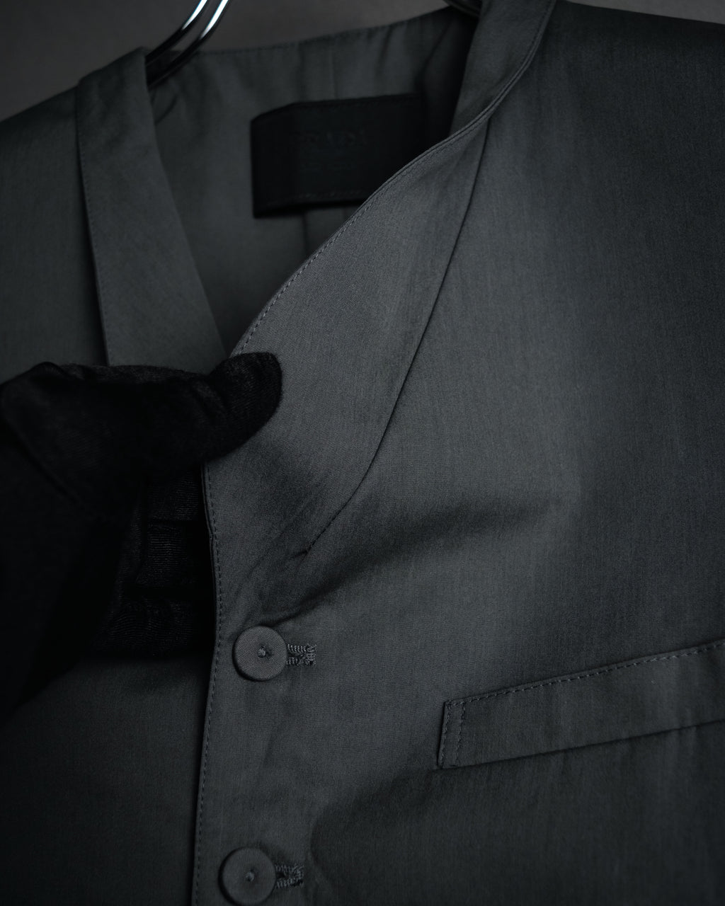 “PRADA” 2012SS poplin minimalist tailored gilet