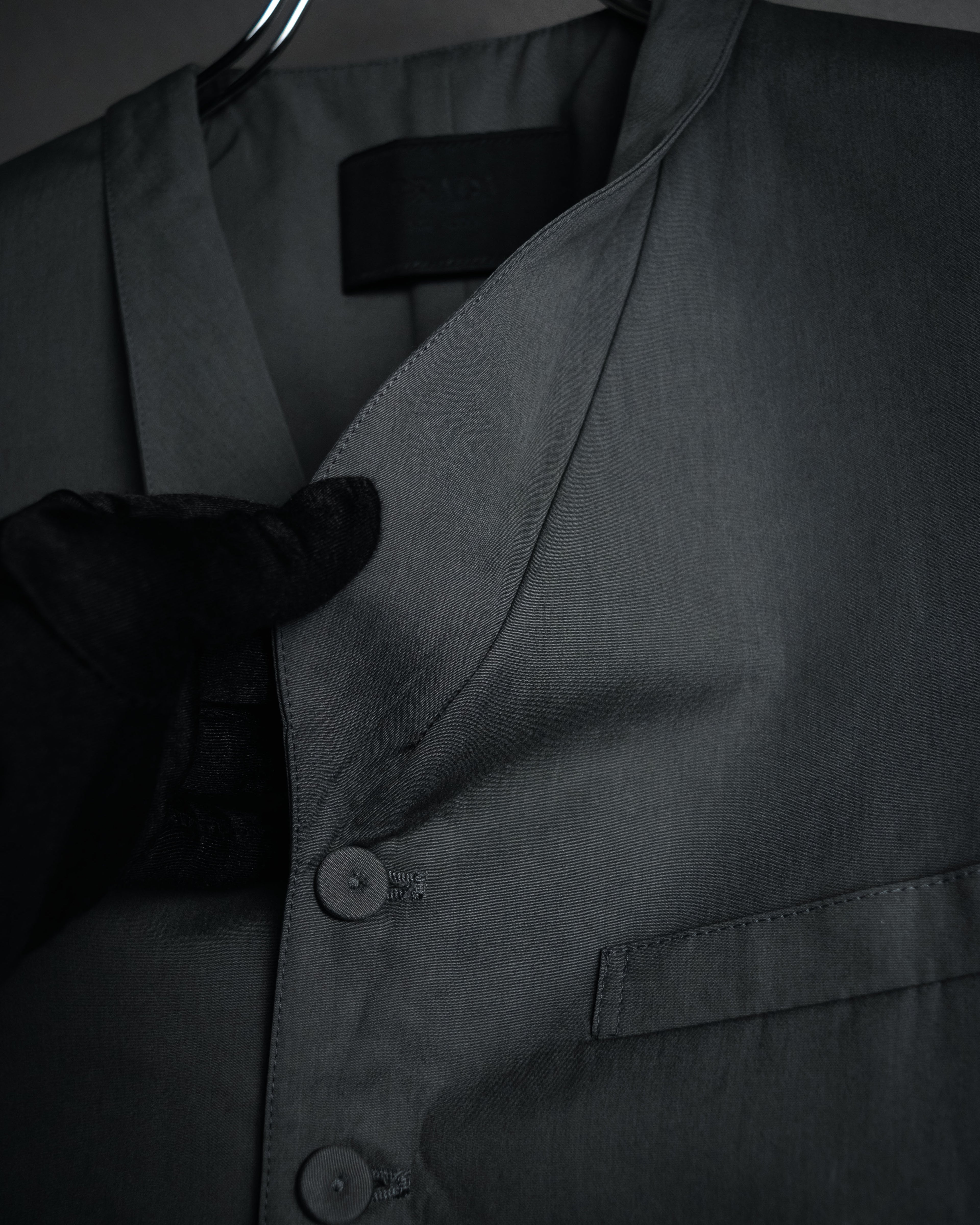 “PRADA” 2012SS poplin minimalist tailored gilet