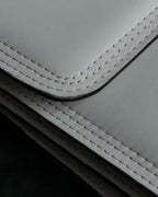 "YVES SAINT LAURENT" Large tab detail white leather shoulder bag