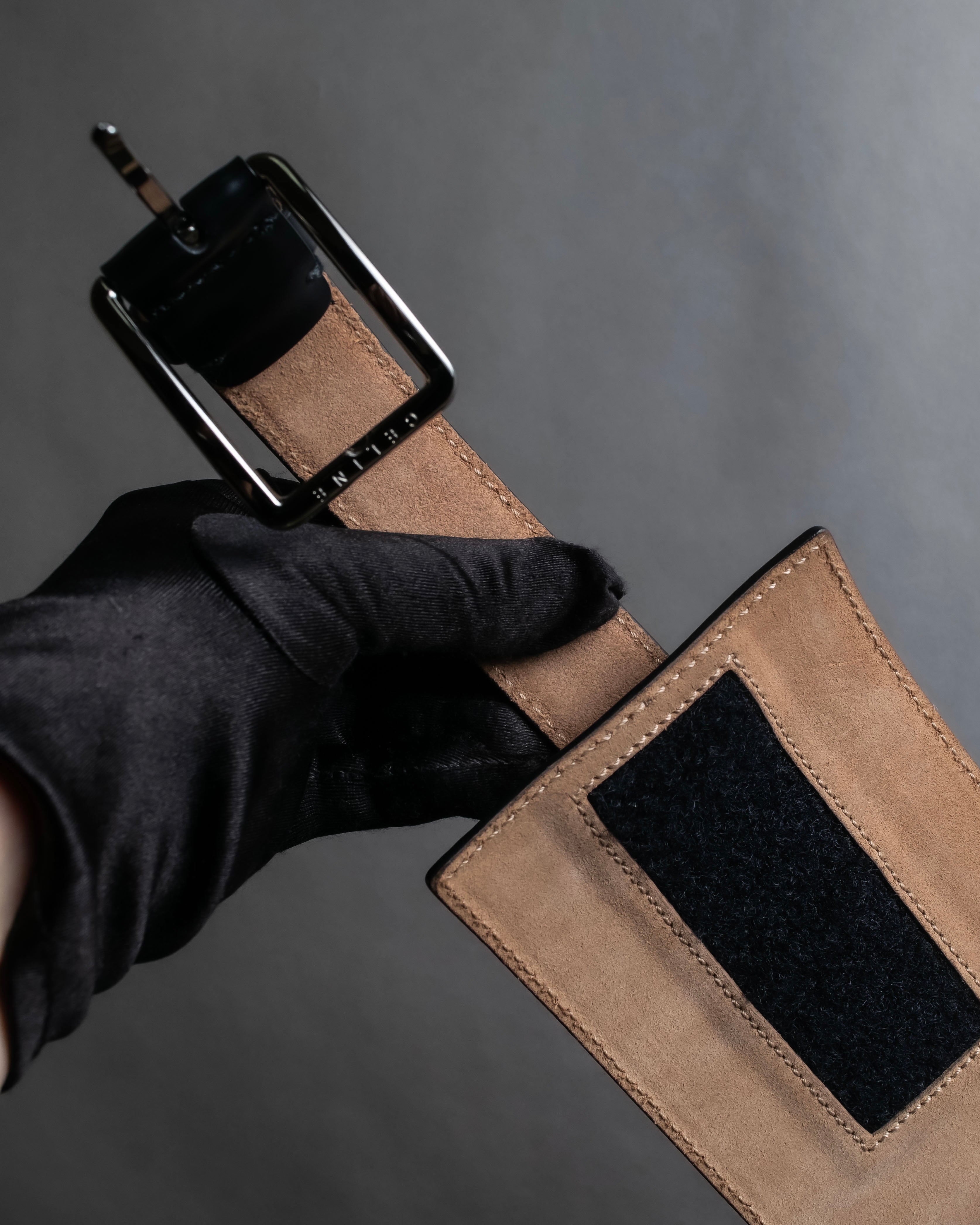 "CELINE" Double buckle belt leather corset belt