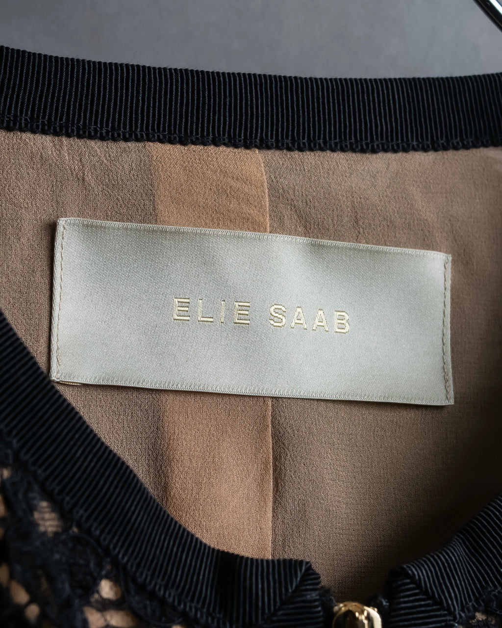 Reserved "Elie Saab" Gold stud detail tweed jacket