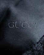 "GUCCI" 80's Gold button design brushed wool long chester coat