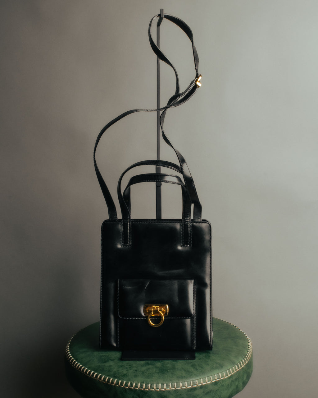 “Salvatore Ferragamo“ 1998-2003 Gancini patent leather handbag
