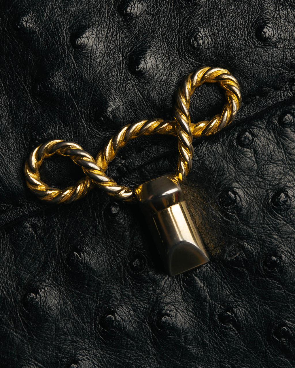 “Jardin des Sacs” 80’s-90’s Ostrich leather top handle bag