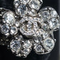 "CHANEL" Cocomark engraved rhinestone design camellia ring