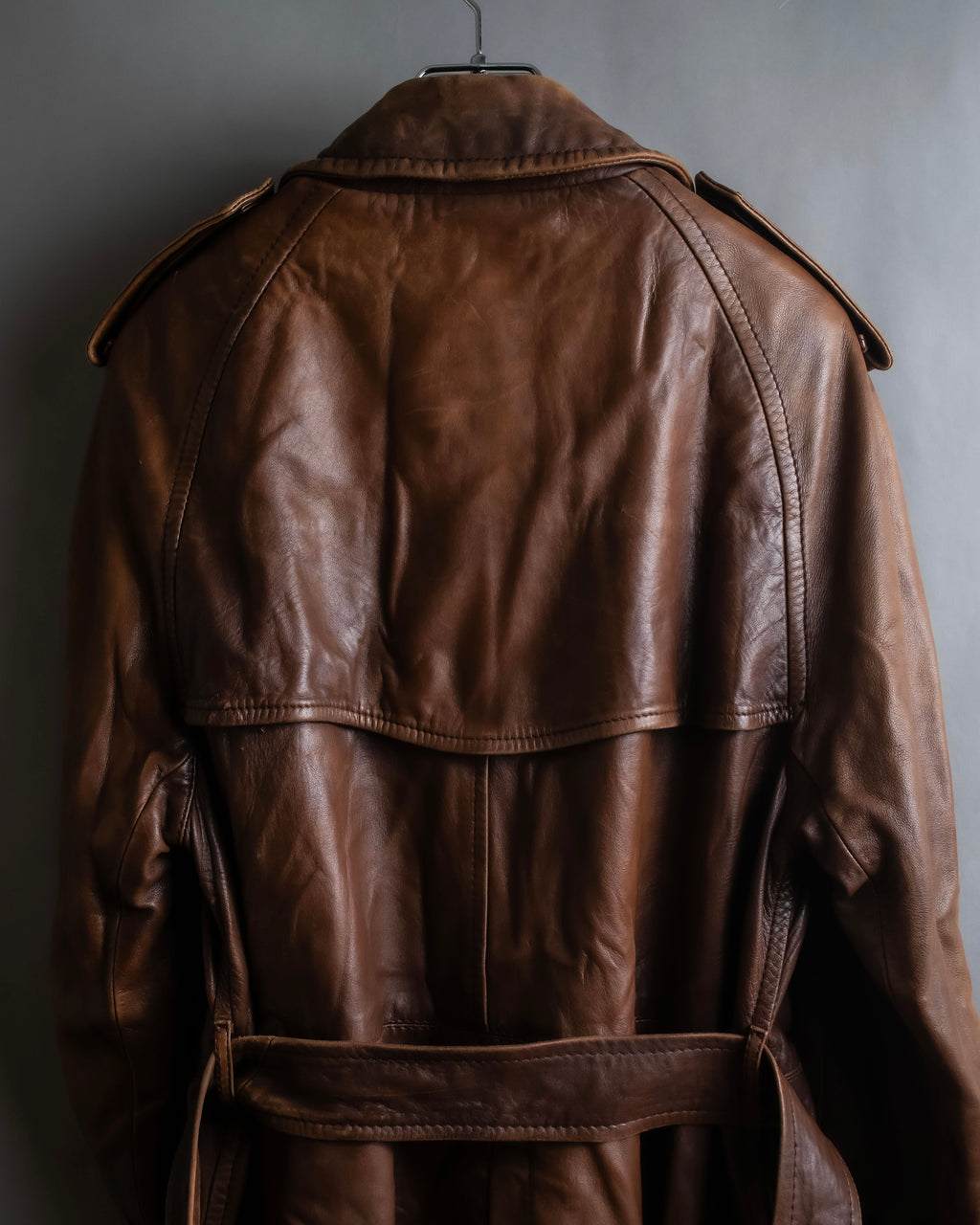 "Burberrys" Vintage-inspired leather oversized trench coat