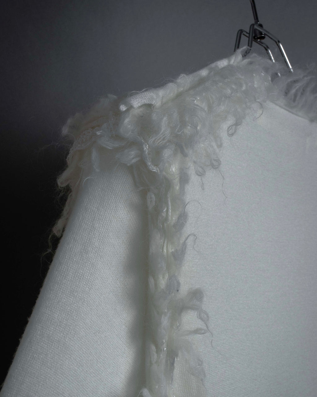 "COMME des GARCONS" 18AW layered mesh design fringe thick knit