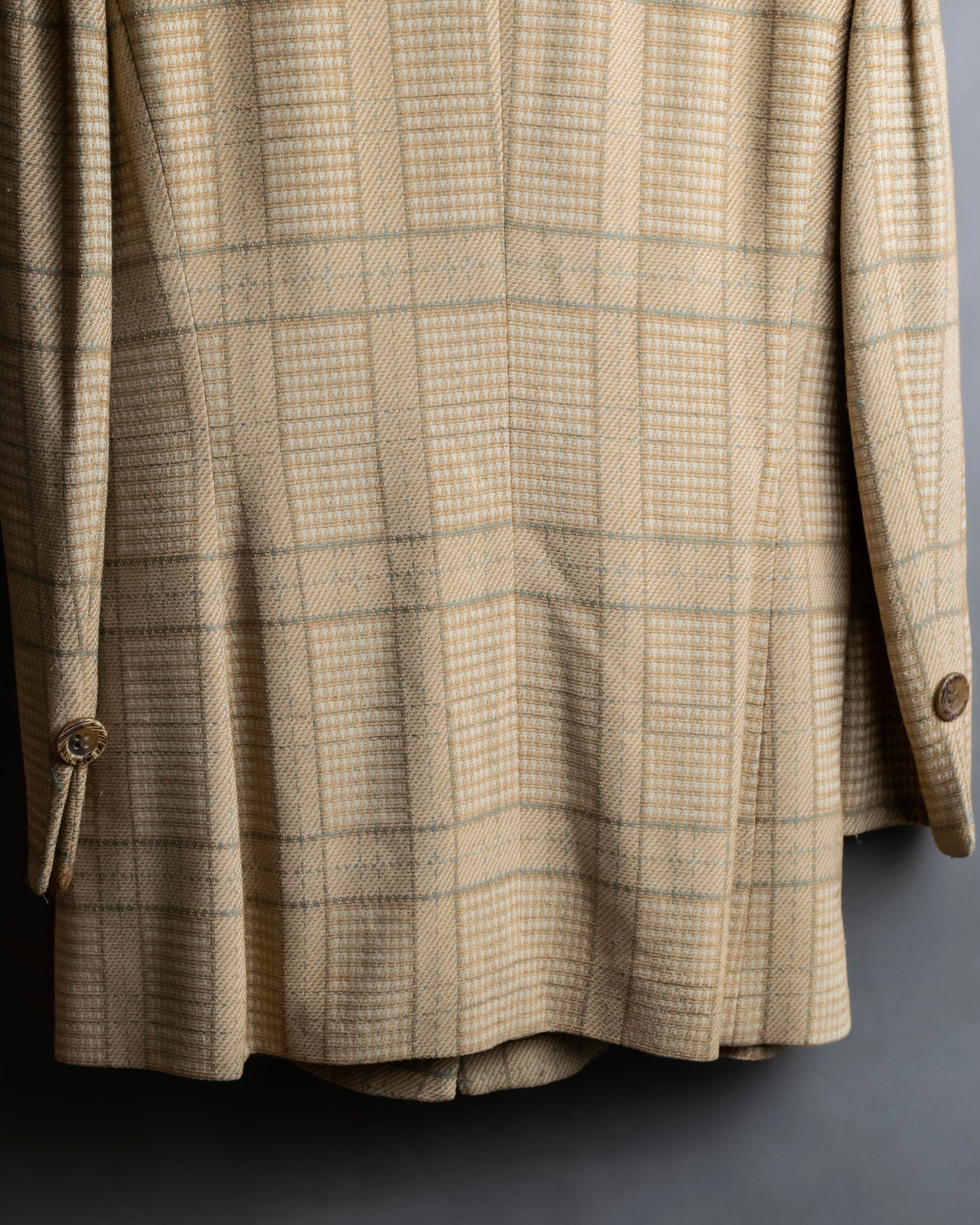 "Christian Dior" Glen check pattern beautiful shape tailored jacket