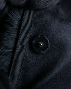 "Alexandar McQueen" Fur trimmed design shaped tailored jacket