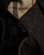 "BURBERRY" Subdued tone military detail mid-length trench coat
