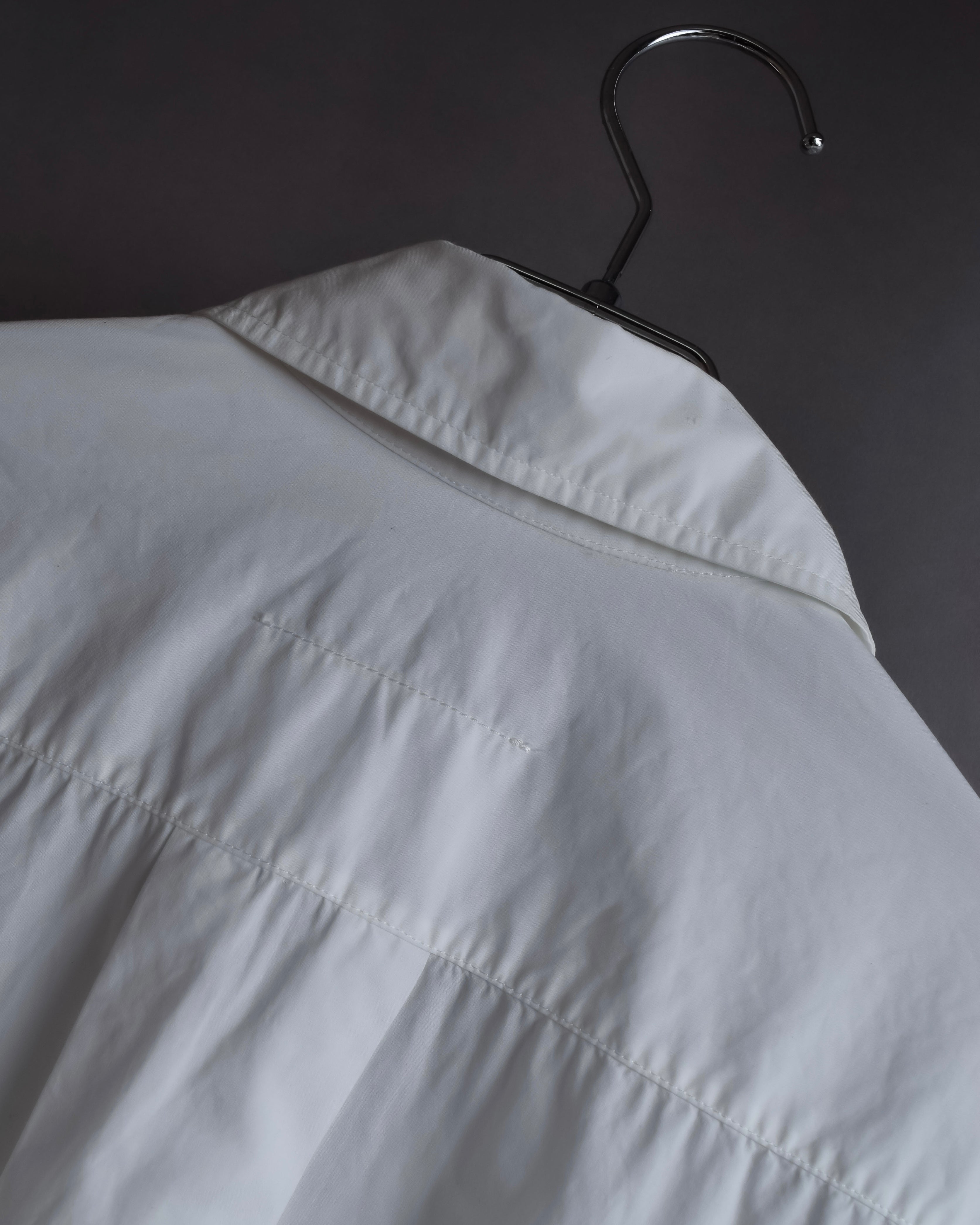 "MM6 MAISON MARGIELA" 20SS Frilled overlay cotton hybrid shirt