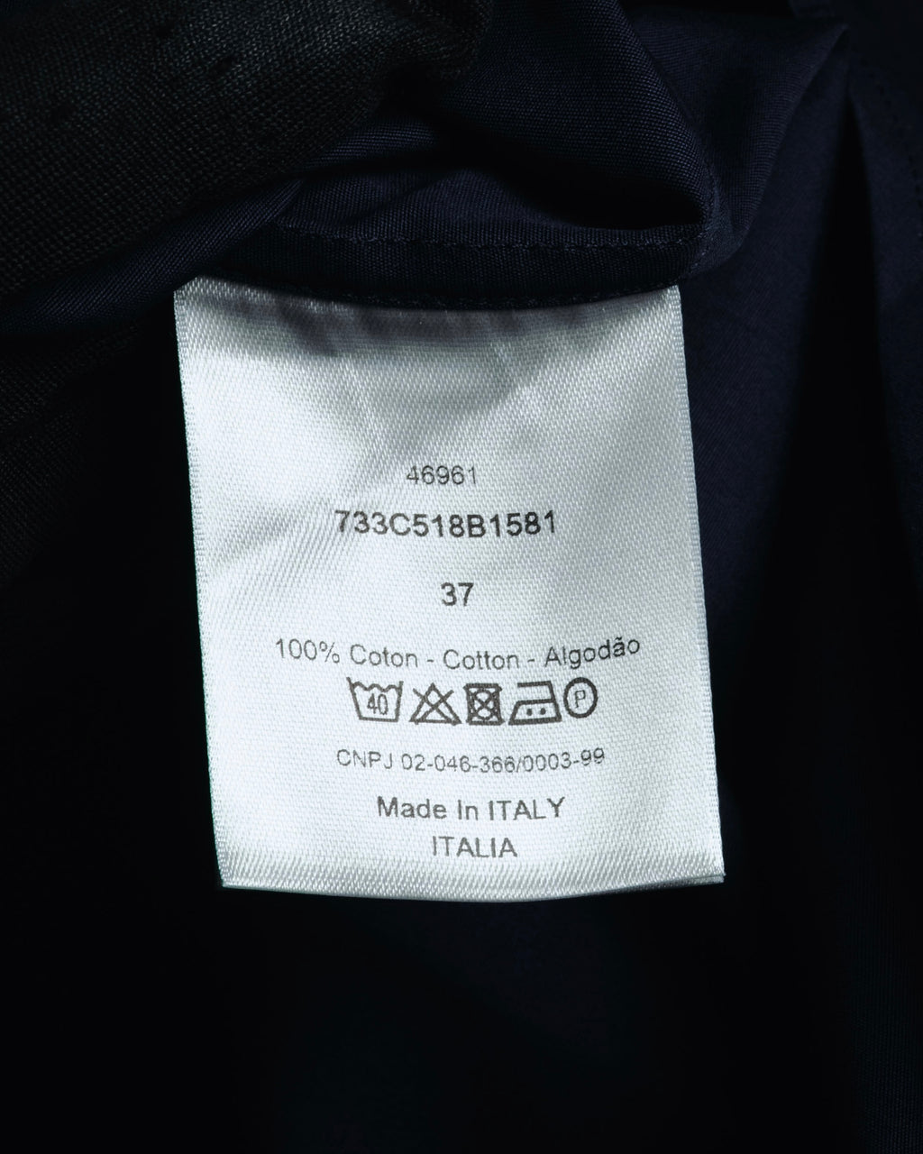 "Dior" 2017 AW Minimal fly-front bee-embroidered shirt