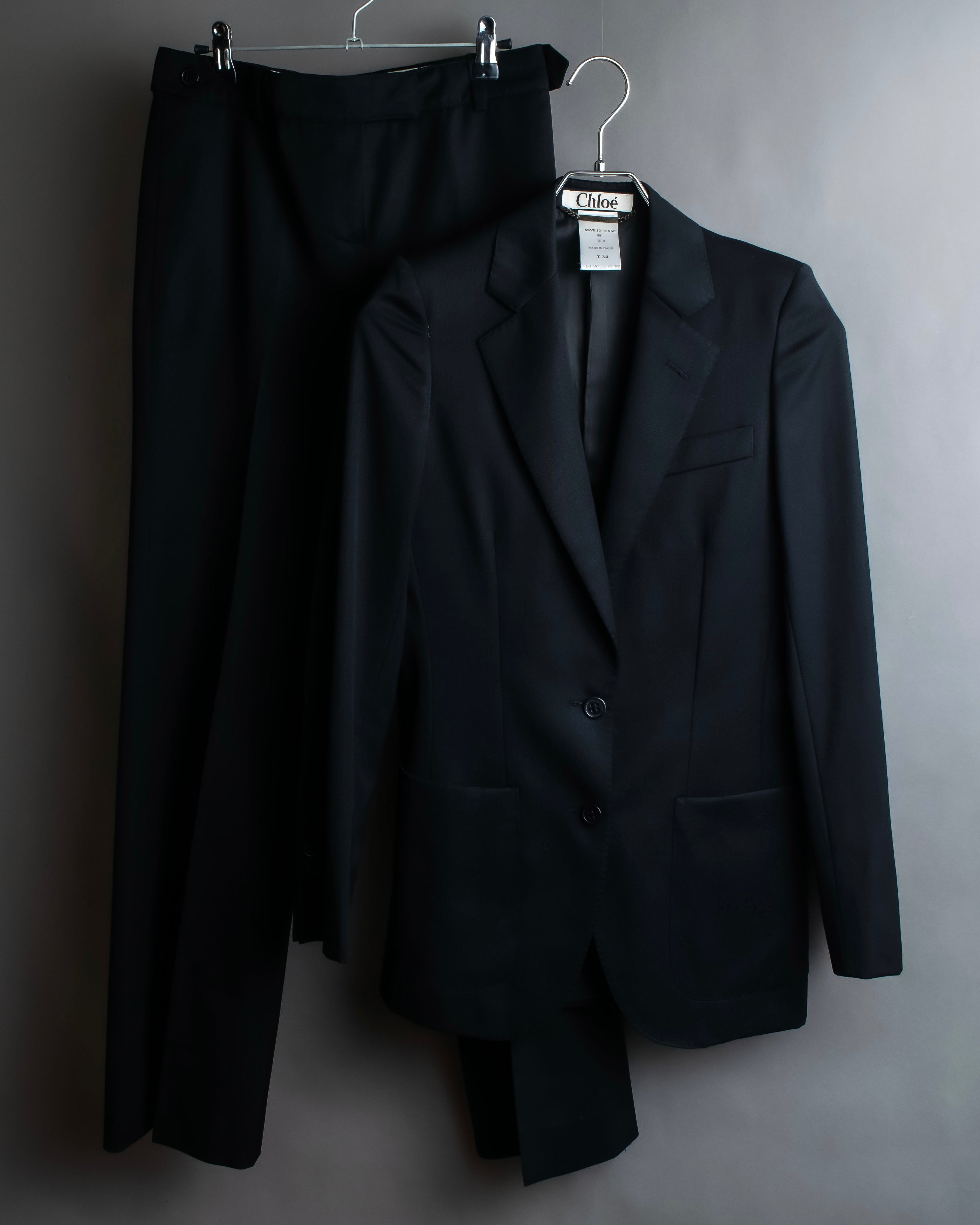 "Chloe" Oversized wool matte black set up