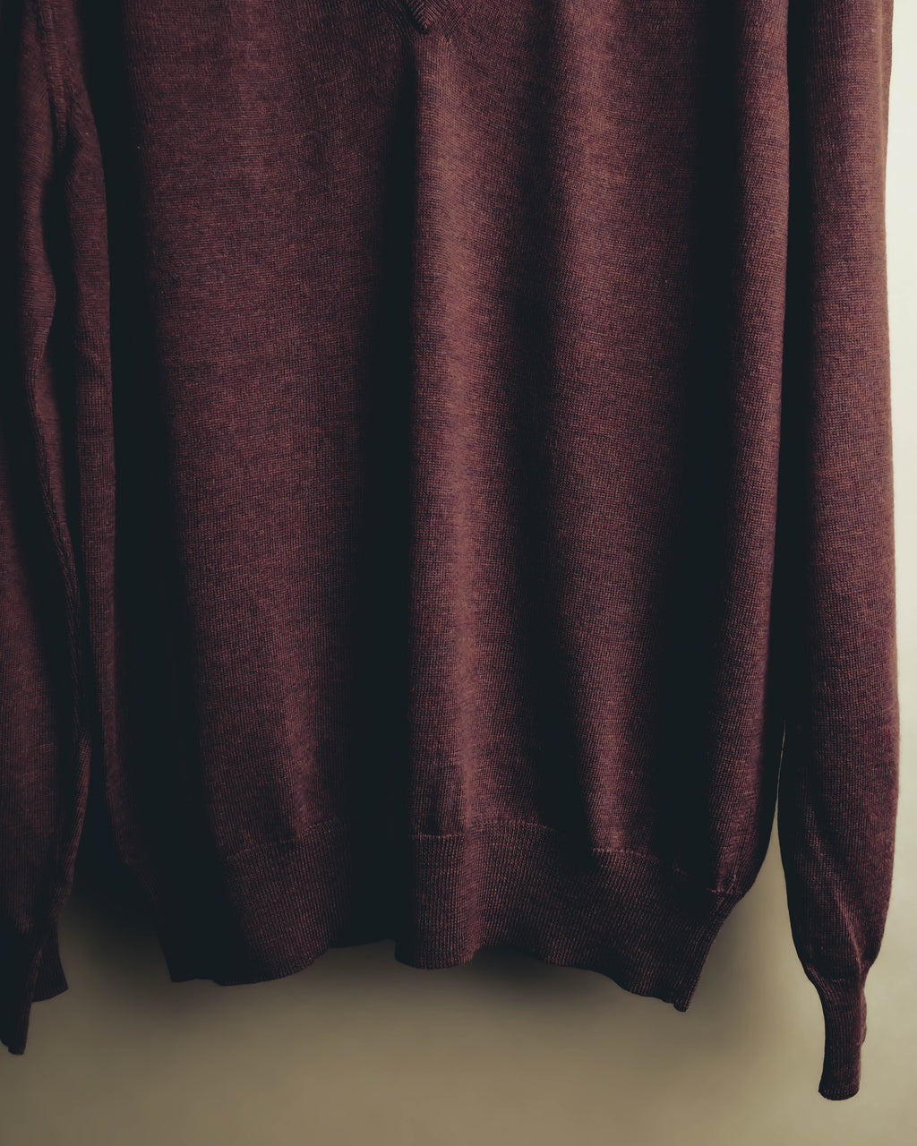 "GUCCI" 90's-00's Deep burgundy v-neck knit sweater
