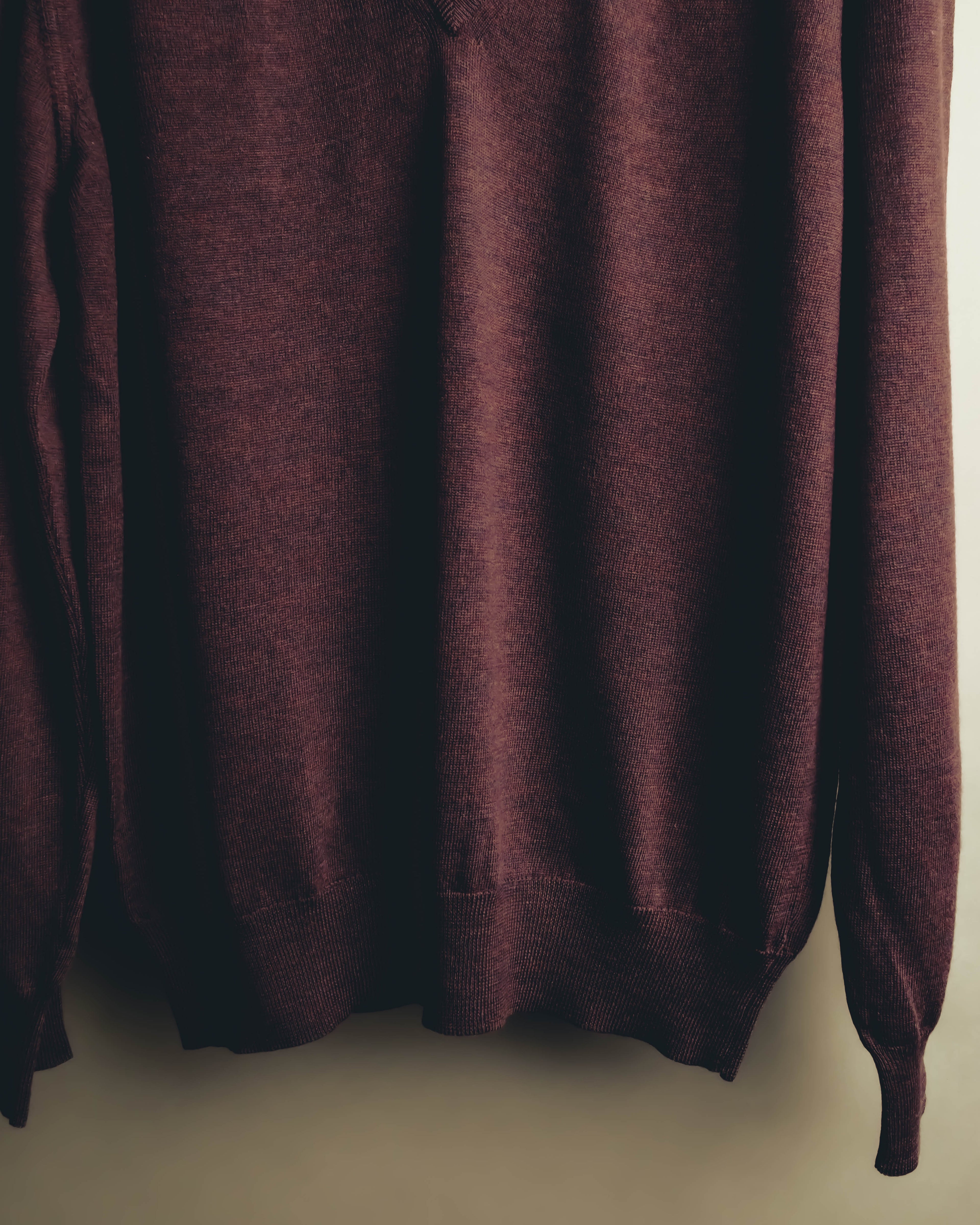 "GUCCI" 90's-00's Deep burgundy v-neck knit sweater