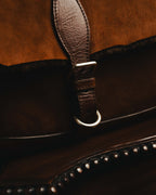 -SPECIAL- "Yves Saint Laurent" 00's Luxurious shearling double buckle messenger bag