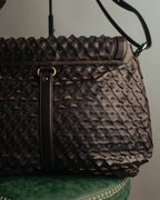 -SPECIAL- “Salvatore Ferragamo” 00’s-10’s Leather scale appliqué gancini shoulder bag