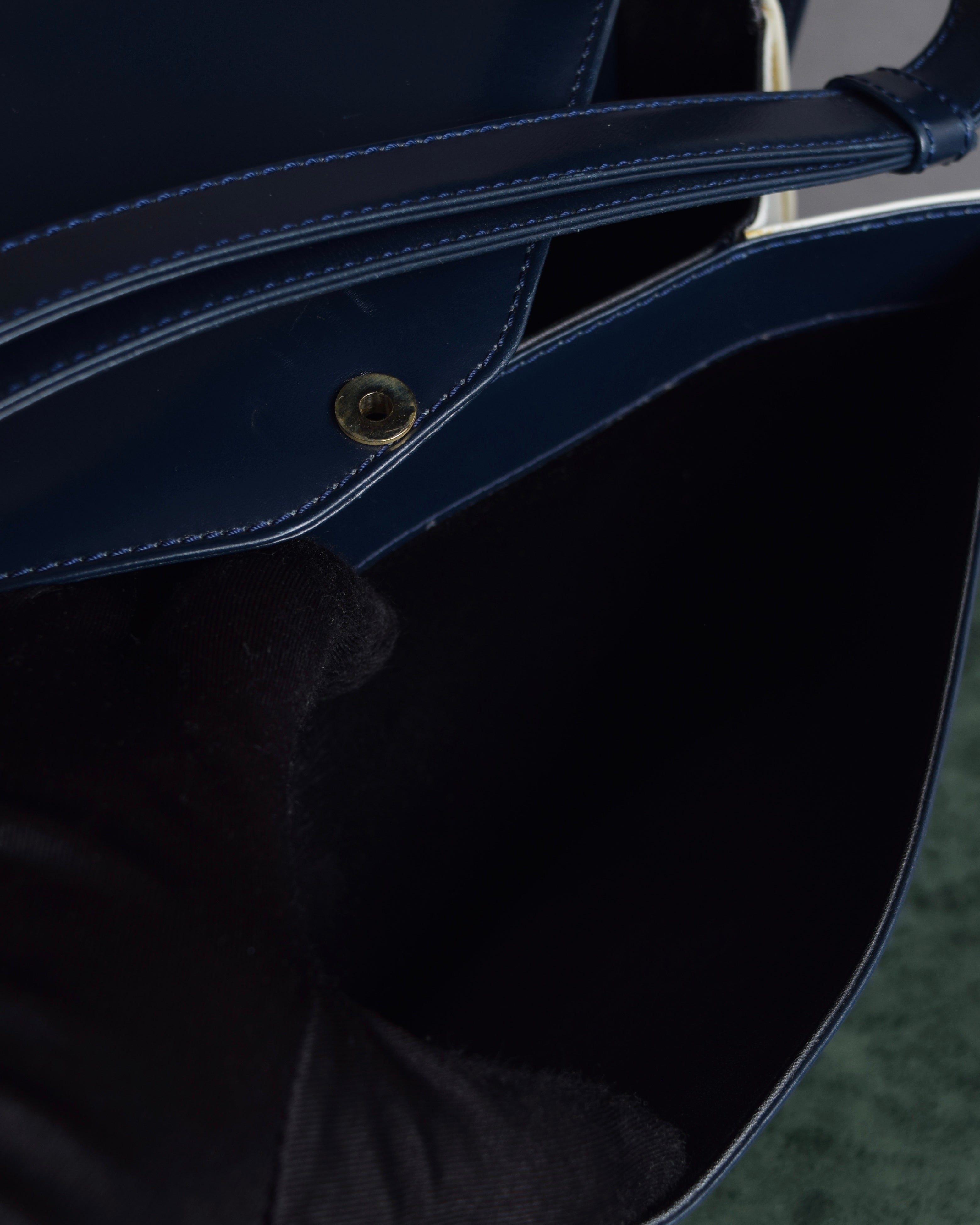 "LOEWE" Anagram logo engraved bicolor leather square bag